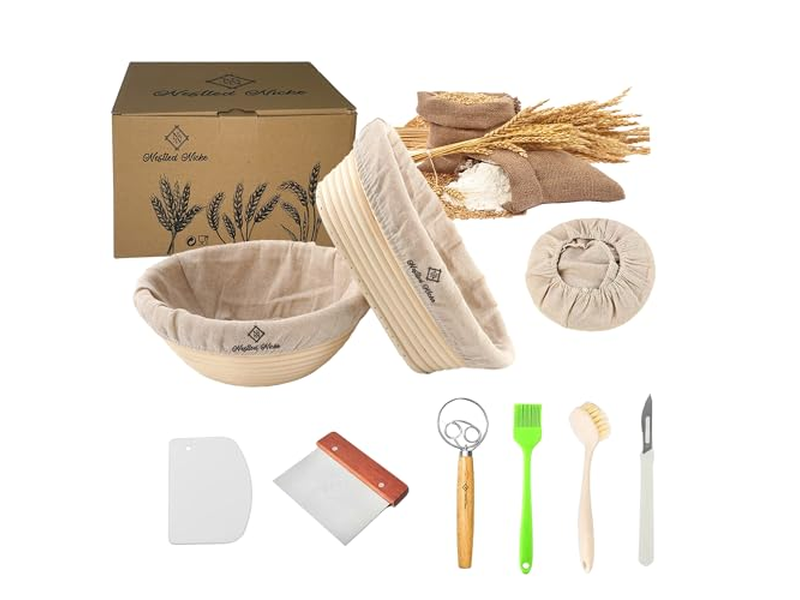 Cesta de Presente de Ingredientes de Panificação Cestas de Fermentação para Pão Prova de Vime