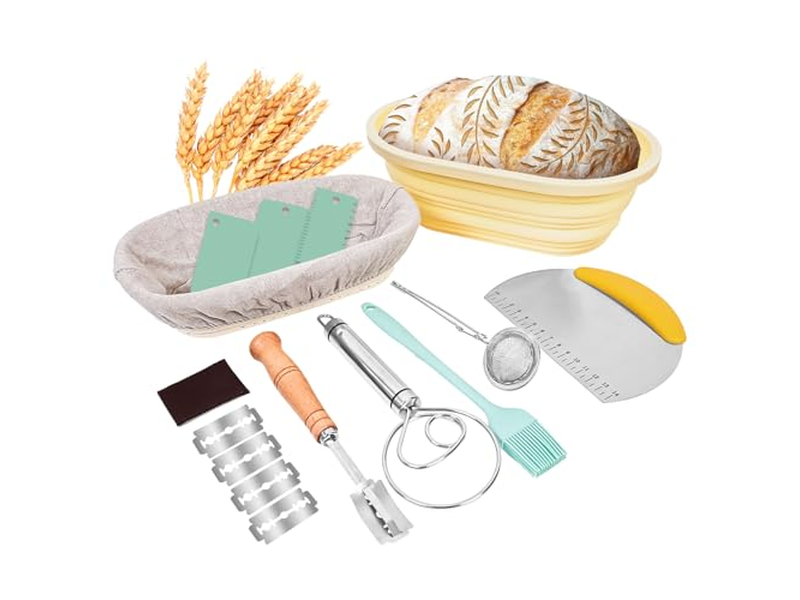 Tigela Raspadora de Massa Pão Sourdough Assadeira Cesta Redonda Pequena 10 Polegadas