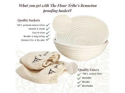 Cesta Banneton Redonda de 10 Polegadas de Vime Francês para Fermentação de Pão
