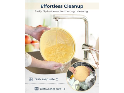 Cesta de Pão Oval de Rattan de 10 Polegadas Kit Sourdough para Fermentação de Massa