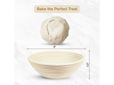 Cestas de Fermentação Banneton de 8, 9 e 10 Polegadas Rattan Redondas e Ovais