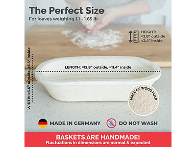 Cesta de Banneton Redonda de 9 Polegadas com Forro Cestas de Pão em Crescimento
