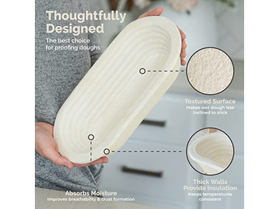 Cesta de Banneton Redonda de 9 Polegadas com Forro Cestas de Pão em Crescimento