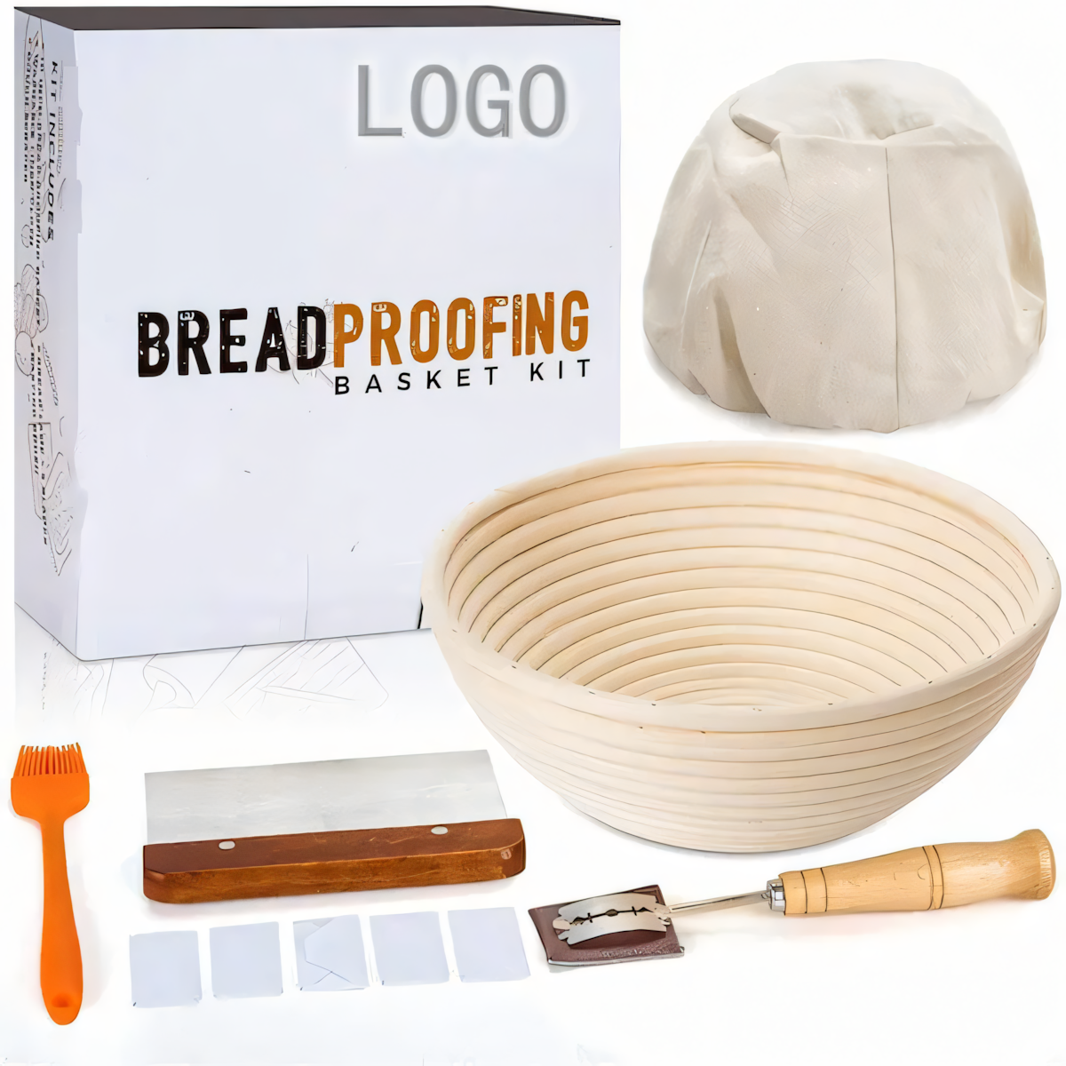 cesta de fermentação com logotipo personalizado