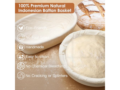 Cestas de Pão do Padeiro Forro de Fritadeira a Ar Bandeja de Panificação Cesta de Vime de 9 Polegadas