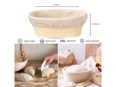 Assando Pão com um Banneton Cestas Banneton Ovais de 10 Polegadas Modelando Sourdough