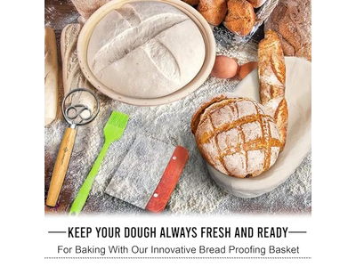 Cesta de Presente de Ingredientes de Panificação Cestas de Fermentação para Pão Prova de Vime