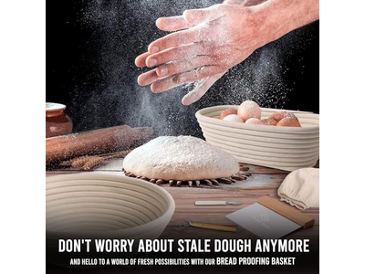Cesta de Presente de Ingredientes de Panificação Cestas de Fermentação para Pão Prova de Vime