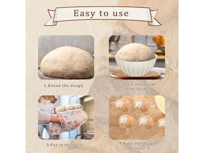 Utensílios de Panificação Cesta de Pão Redonda Fermentação Artesanato Oval Conjunto de 2 Kit Banneton