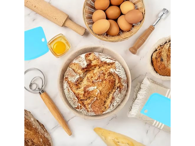 Conjunto de Cestas de Fermentação de Pão Baneton Oval de Rattan Redondo