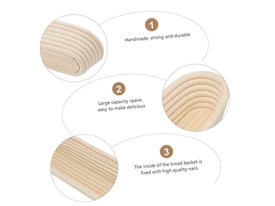 Cesta de Fermentação Eco Banneton Forro de Pastelaria Conjunto de Ferramentas de Panificação para Presente