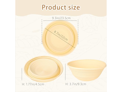 Banneton para Pão Artesanal Usando pela Primeira Vez 10 Polegadas Cobertura Oval 8 Peças Forro