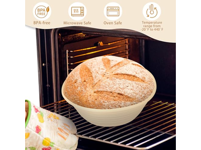 Banneton para Pão Artesanal Usando pela Primeira Vez 10 Polegadas Cobertura Oval 8 Peças Forro