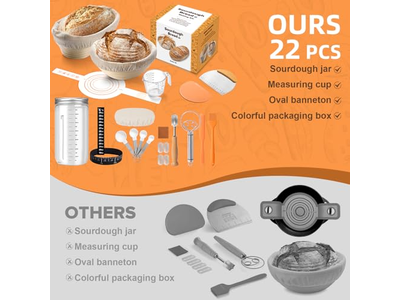 Cesta de Fermentação Banneton Grande Oval Pão 25Cm 10 Polegadas Redonda Premium Fermentação