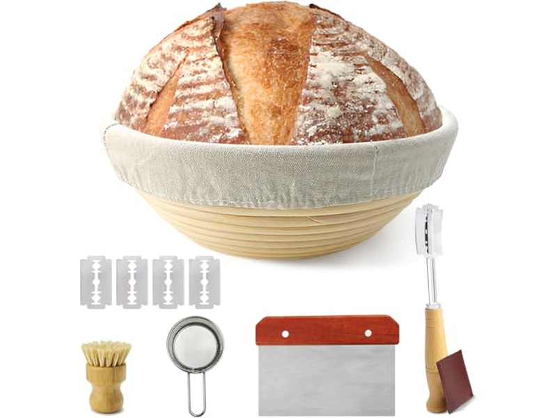 Cestas de Fermentação Banneton Plástico Cesta Natural Conjunto de Pão Bannetons Feito à Mão