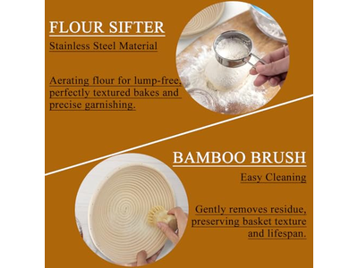 Cestas de Fermentação Banneton Plástico Cesta Natural Conjunto de Pão Bannetons Feito à Mão