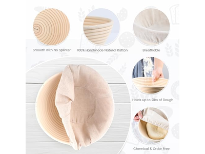 Banneton de Vime Salgueiro 6 Polegadas Cesta de Fermentação Banetton Benetton Bambu