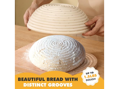 Cesta Banneton de Vime 6 Polegadas Bambu Redonda Plástico 9 Cestas de Fermentação