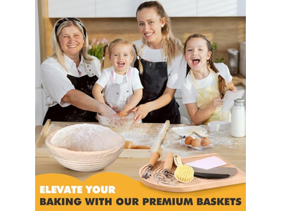 Cesta Banneton de Vime 6 Polegadas Bambu Redonda Plástico 9 Cestas de Fermentação