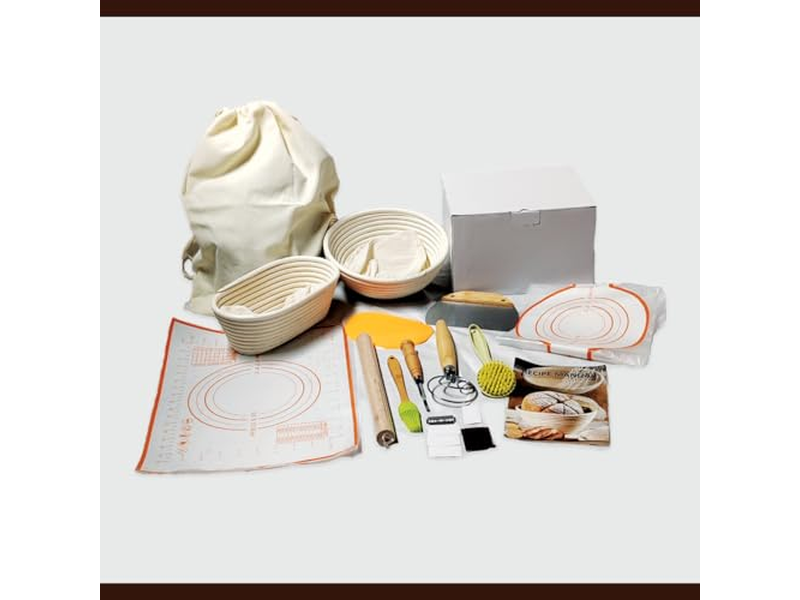 Cesta de Pão Benetton Fermentação Reutilizável com Tampa Miniatura Fermentação