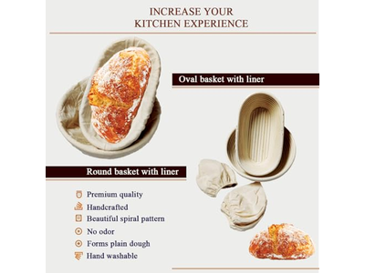 Cesta de Pão Benetton Fermentação Reutilizável com Tampa Miniatura Fermentação