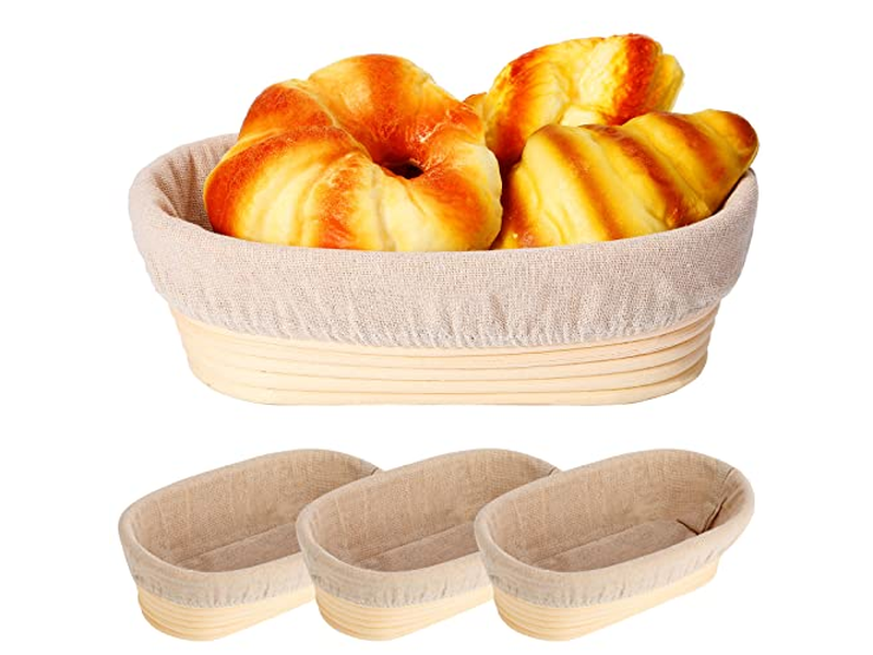 Cesta de Fermentação Benetton 23Cm Oval Redonda Forma de Massa Forro de Pão