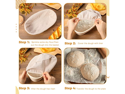 Cesta de Fermentação Benetton 23Cm Oval Redonda Forma de Massa Forro de Pão