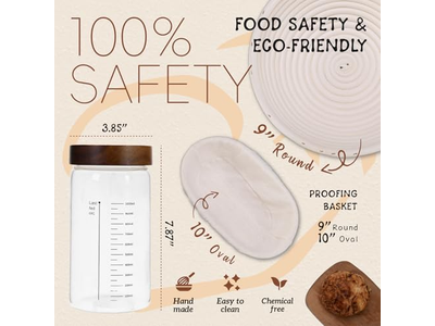 Cesta Grande para Presentes Pão 2 Peças Caseiro Faca Forro Fermentação Sílica