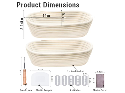 Cestas de Pão com Pedra de Aquecimento Pacote Forro 5 Polegadas Suprimento de Fabricação Banenton