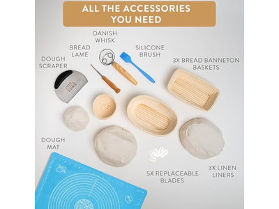 Cestas de Pão para Servir com Pano Oval Rattan Cesta de Fermentação