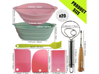 Cestas de Fermentação de Pão para Sourdough Cana Banneton Cesta 9 Polegadas