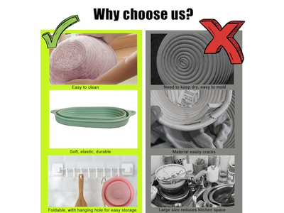 Cestas de Fermentação de Pão para Sourdough Cana Banneton Cesta 9 Polegadas