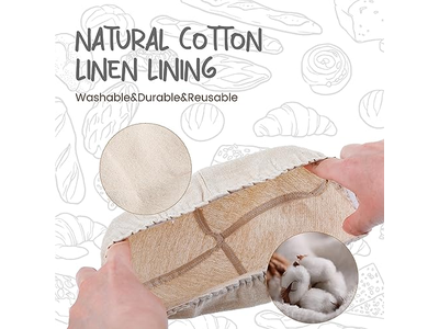 Conjunto de 2 Cestas de Fermentação de Pão 8,5 polegadas Tigelas Redondas para Massa