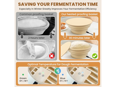 Cesta de Vime de Pão Cestas Ovais Raspador de Massa Panela de Sourdough Recipiente