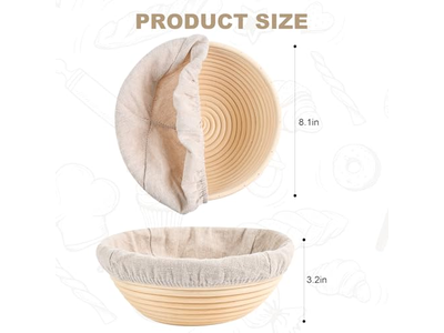 Banneton de Boa Qualidade Chefes de Pão Francês Forradas com Linho Pequenas Redondas Croissants