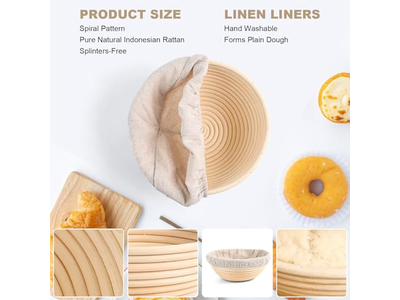 Banneton de Boa Qualidade Chefes de Pão Francês Forradas com Linho Pequenas Redondas Croissants