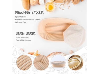 Kit de Pão Banneton Triangular Sourdough Retângulo Cana Multi Tamanho