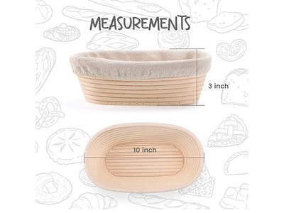 Kit de Pão Banneton Triangular Sourdough Retângulo Cana Multi Tamanho